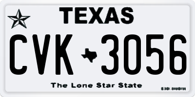 TX license plate CVK3056