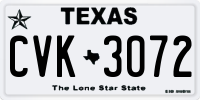 TX license plate CVK3072