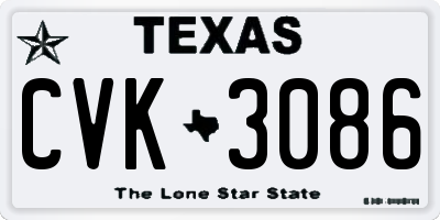 TX license plate CVK3086