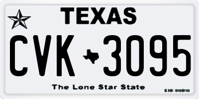 TX license plate CVK3095