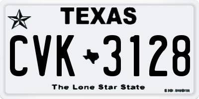 TX license plate CVK3128