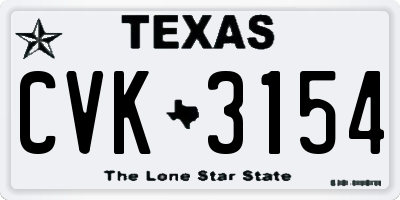 TX license plate CVK3154