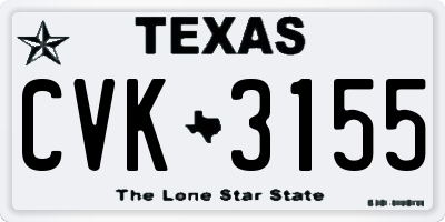 TX license plate CVK3155
