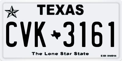 TX license plate CVK3161