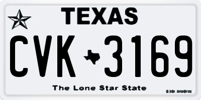 TX license plate CVK3169