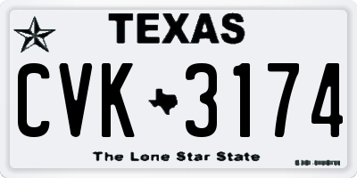 TX license plate CVK3174