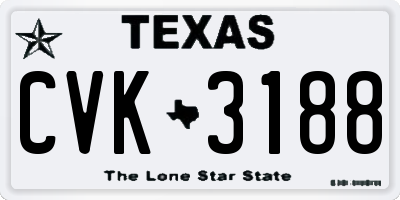 TX license plate CVK3188