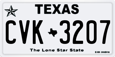 TX license plate CVK3207