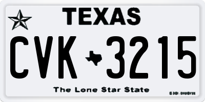 TX license plate CVK3215