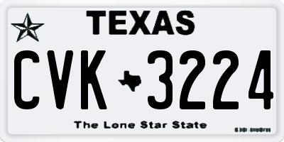 TX license plate CVK3224