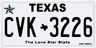 TX license plate CVK3226