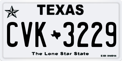 TX license plate CVK3229