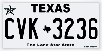 TX license plate CVK3236
