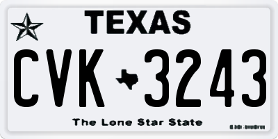 TX license plate CVK3243
