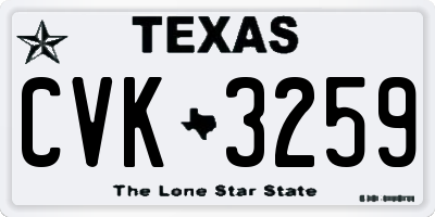 TX license plate CVK3259