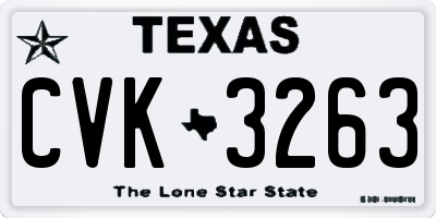 TX license plate CVK3263