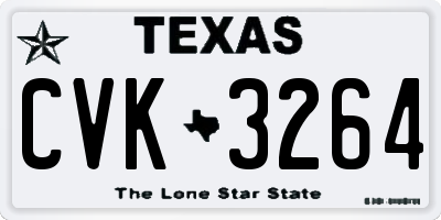 TX license plate CVK3264