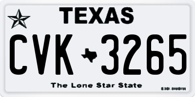 TX license plate CVK3265
