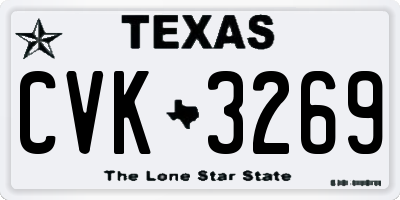 TX license plate CVK3269