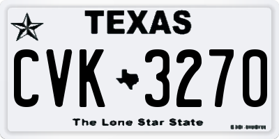 TX license plate CVK3270
