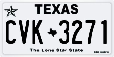 TX license plate CVK3271