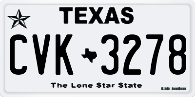 TX license plate CVK3278
