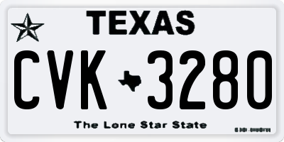 TX license plate CVK3280
