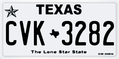 TX license plate CVK3282
