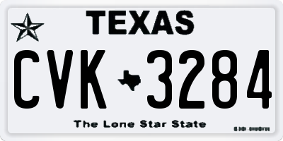 TX license plate CVK3284