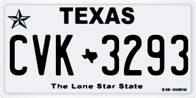 TX license plate CVK3293
