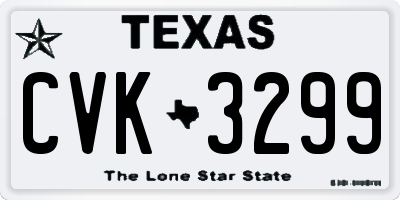 TX license plate CVK3299