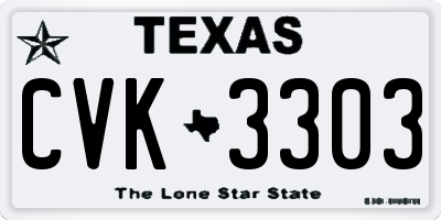 TX license plate CVK3303