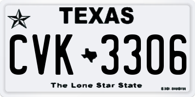 TX license plate CVK3306
