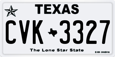 TX license plate CVK3327