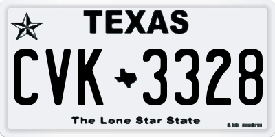 TX license plate CVK3328