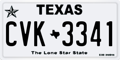 TX license plate CVK3341
