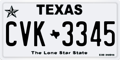 TX license plate CVK3345