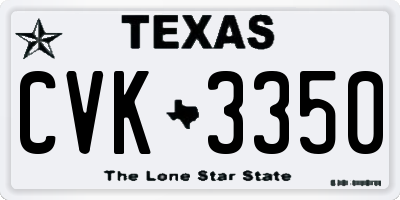 TX license plate CVK3350