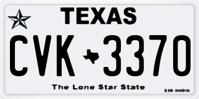 TX license plate CVK3370