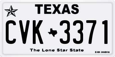 TX license plate CVK3371