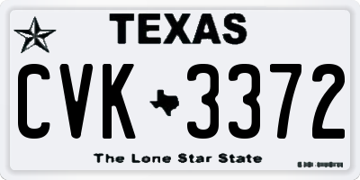 TX license plate CVK3372