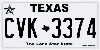 TX license plate CVK3374