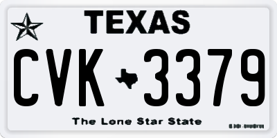 TX license plate CVK3379
