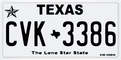 TX license plate CVK3386