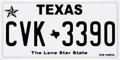 TX license plate CVK3390