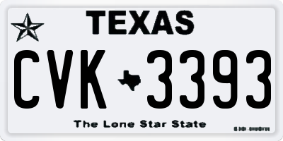 TX license plate CVK3393