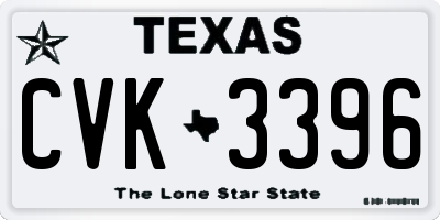 TX license plate CVK3396