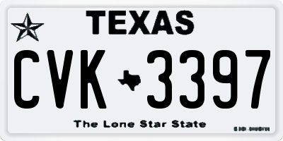 TX license plate CVK3397