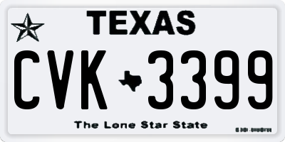 TX license plate CVK3399