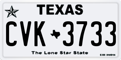 TX license plate CVK3733